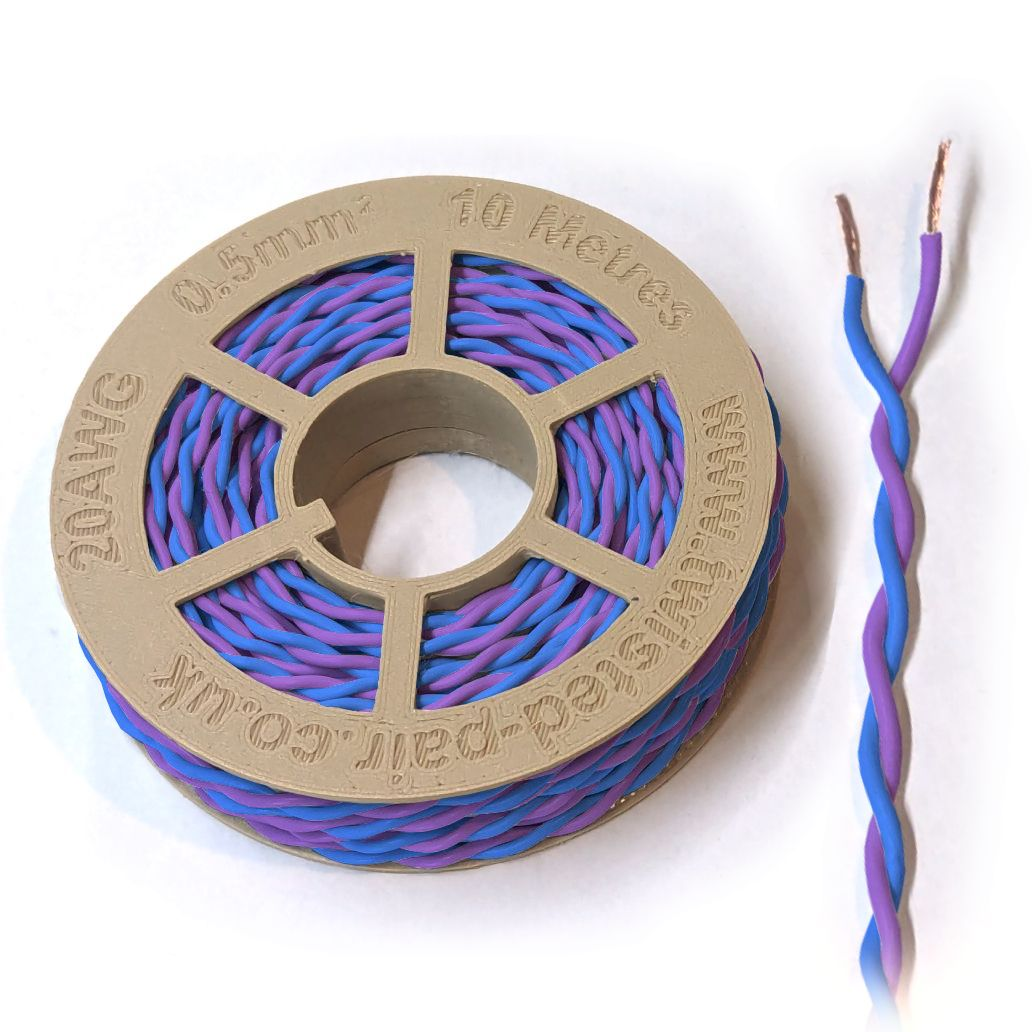 Blue & Purple Twisted Wire Cable - 20 AWG / 0.5mm²