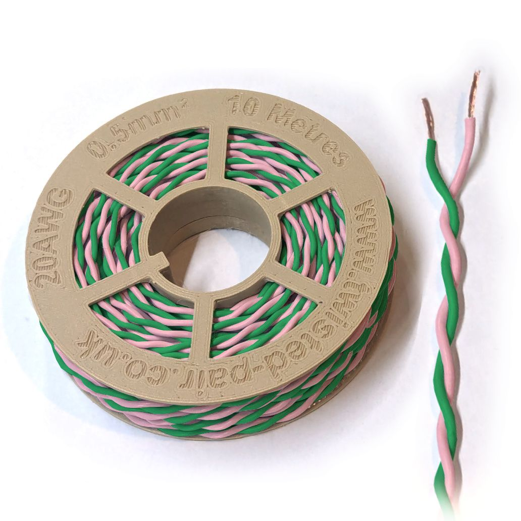 Green & Pink Twisted Wire Cable - 20 AWG / 0.5mm²