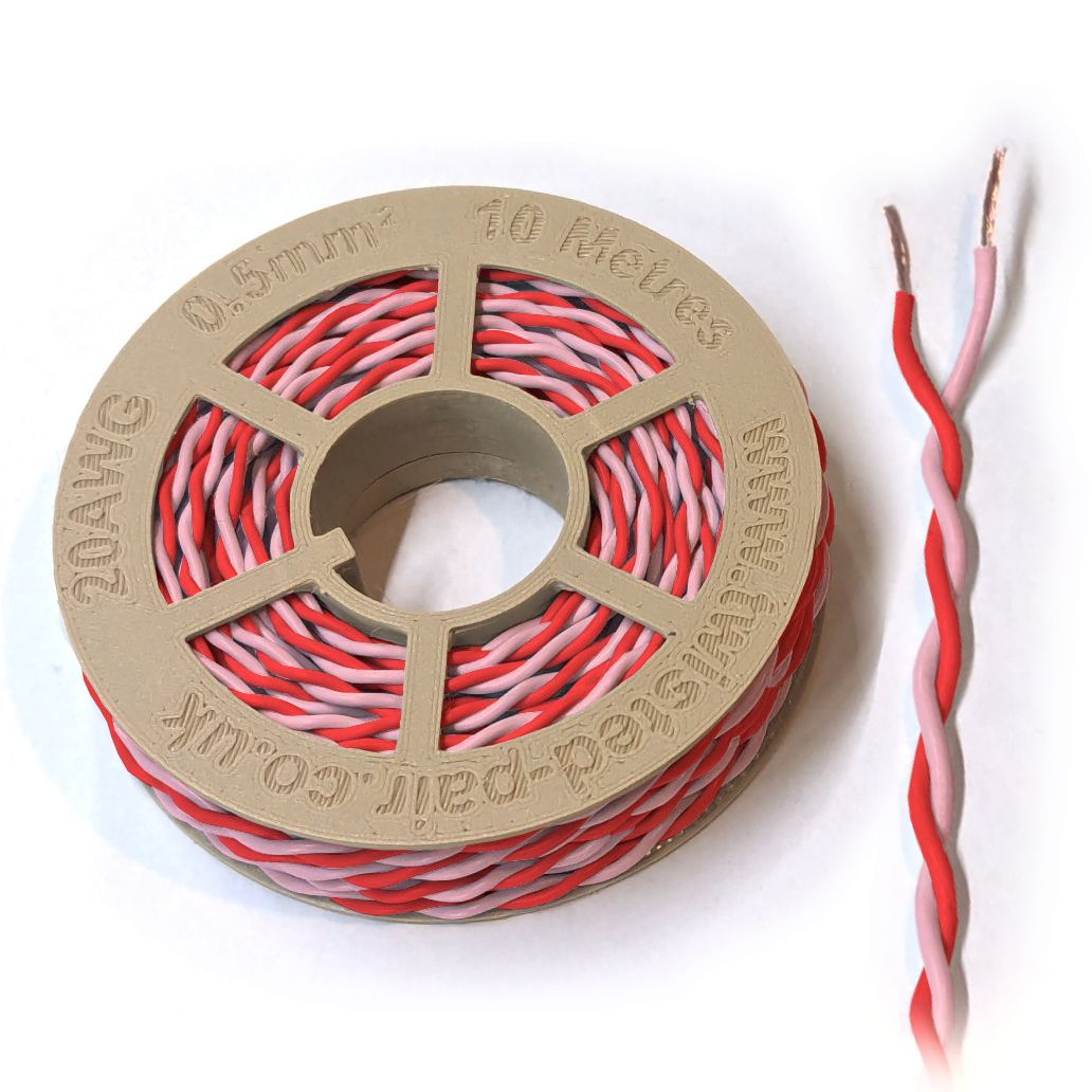 Red & Pink Twisted Wire Cable - 20 AWG / 0.5mm²