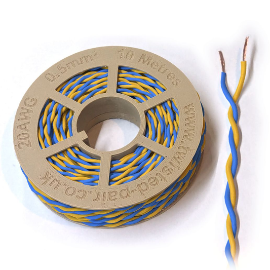 Blue & Yellow Twisted Wire Cable - 20 AWG / 0.5mm²
