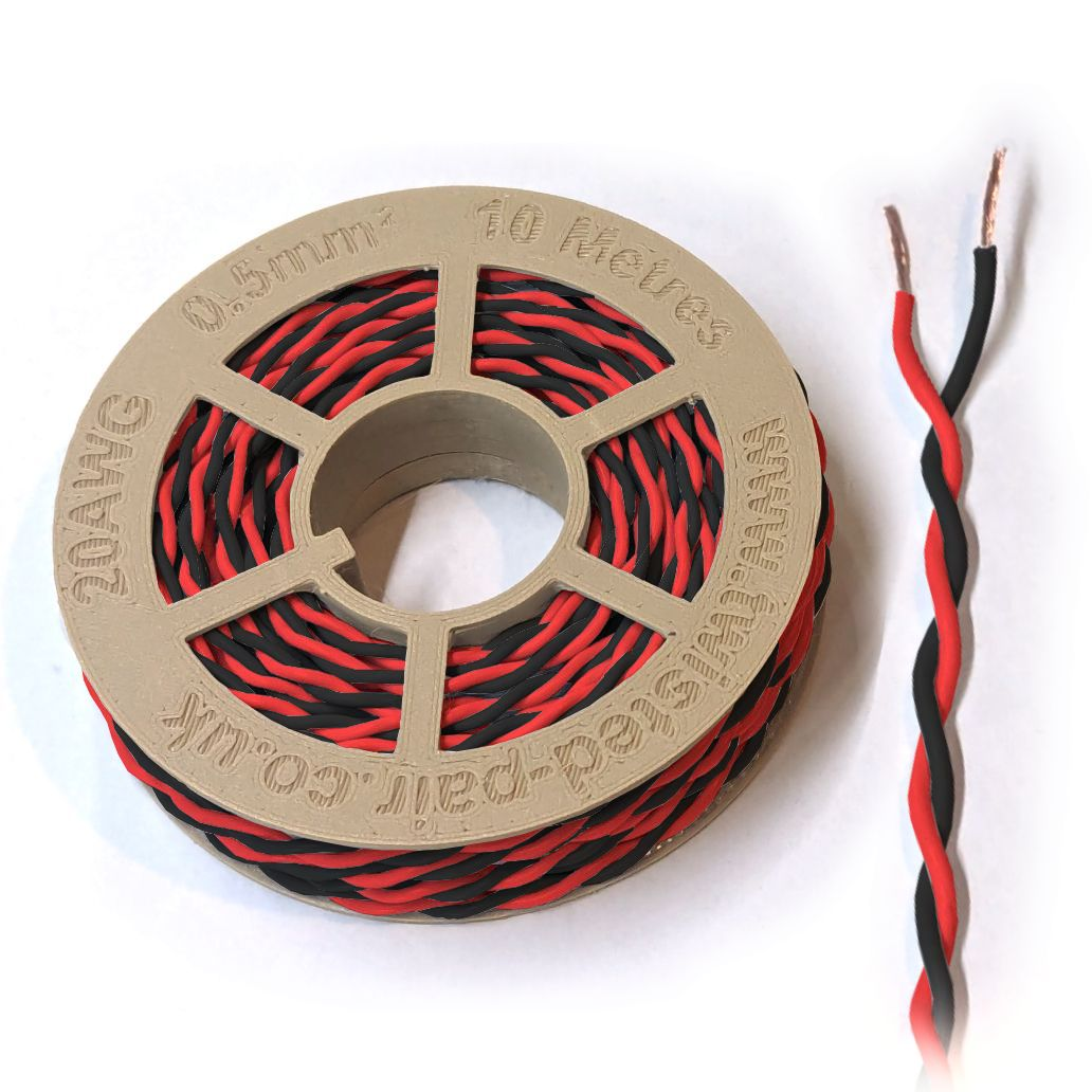Red & Black Twisted Wire Cable - 20 AWG / 0.5mm²