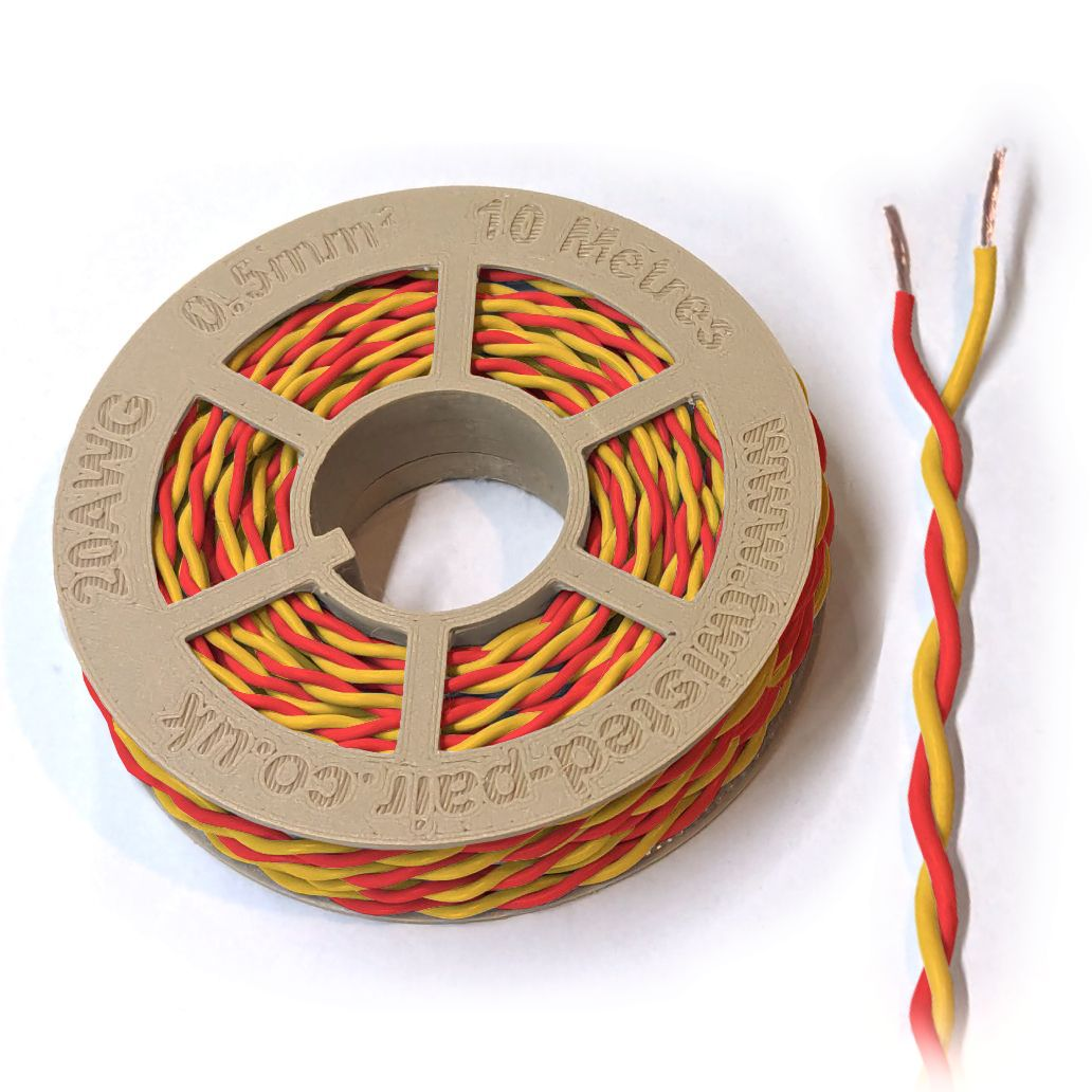 Red & Yellow Twisted Wire Cable - 20 AWG / 0.5mm²