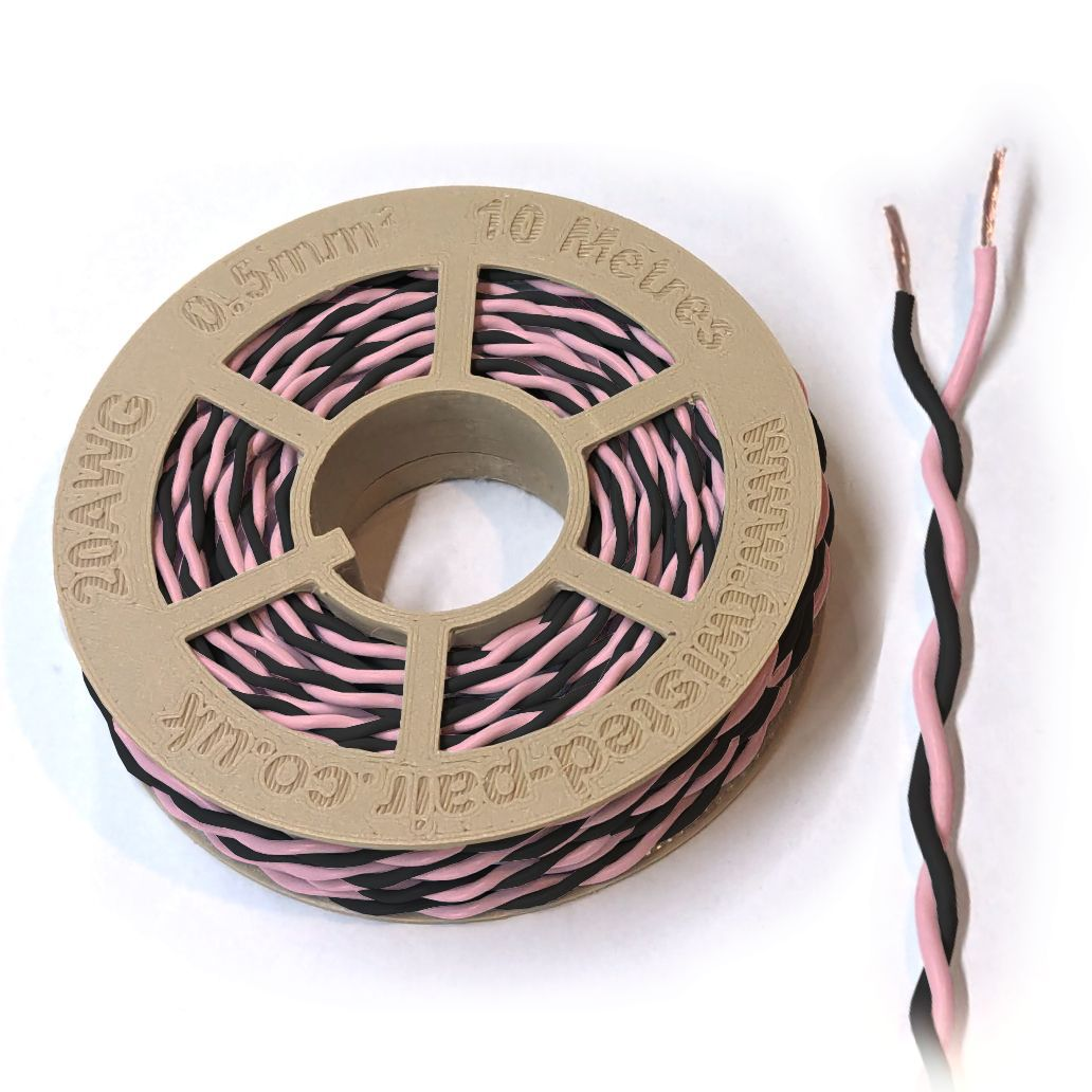 Black & Pink Twisted Wire Cable - 20 AWG / 0.5mm²