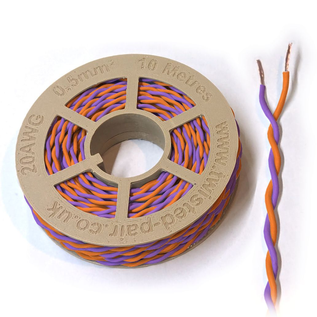 Purple & Orange Twisted Wire Cable - 20 AWG / 0.5mm²