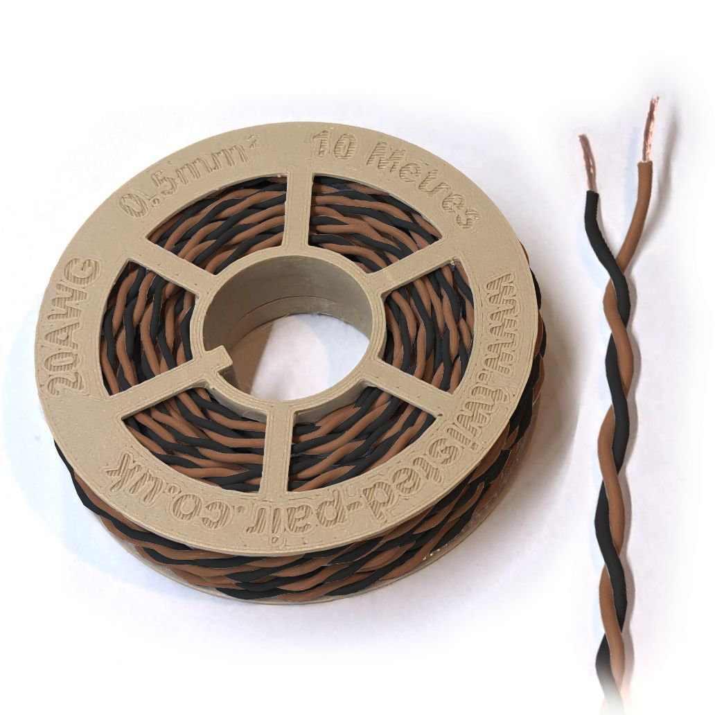Black & Brown Twisted Wire Cable - 20 AWG / 0.5mm²