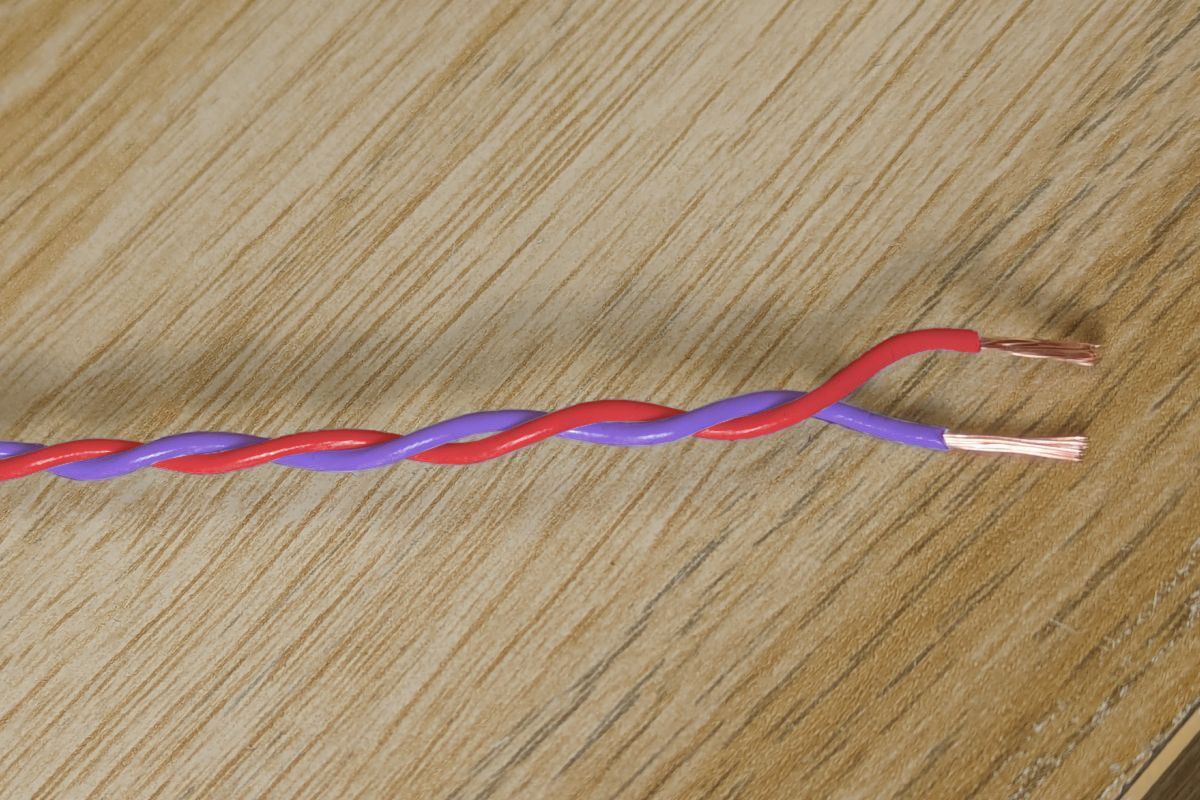 Red & Purple Twisted Wire Cable - 20 AWG / 0.5mm²
