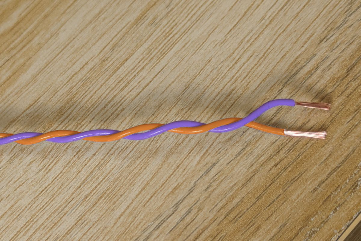 Purple & Orange Twisted Wire Cable - 20 AWG / 0.5mm²