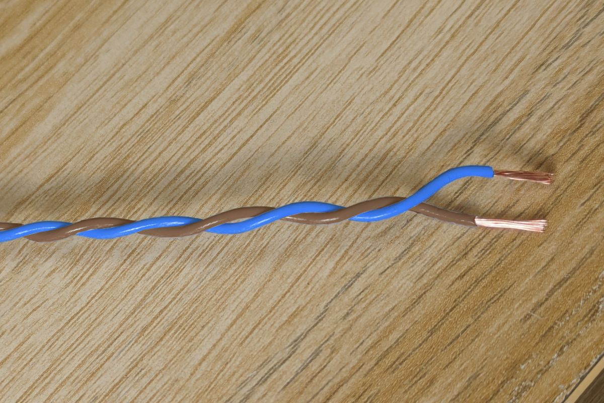 Blue & Brown Twisted Wire Cable - 20 AWG / 0.5mm²