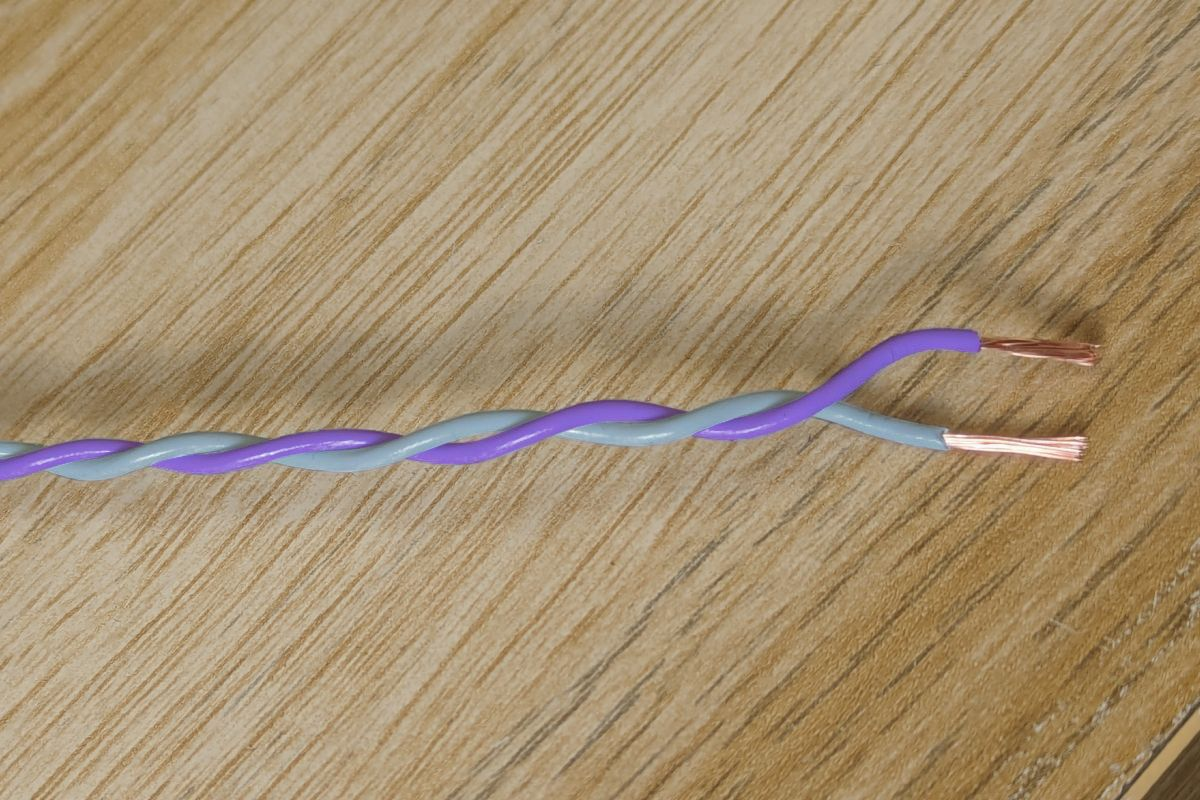 Purple & Grey Twisted Wire Cable - 20 AWG / 0.5mm²