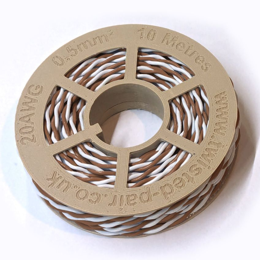 White & Brown Twisted Wire Cable - 20 AWG / 0.5mm²
