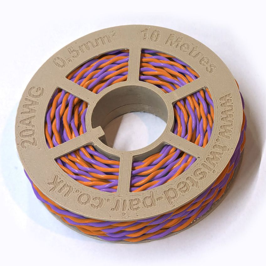 Purple & Orange Twisted Wire Cable - 20 AWG / 0.5mm²