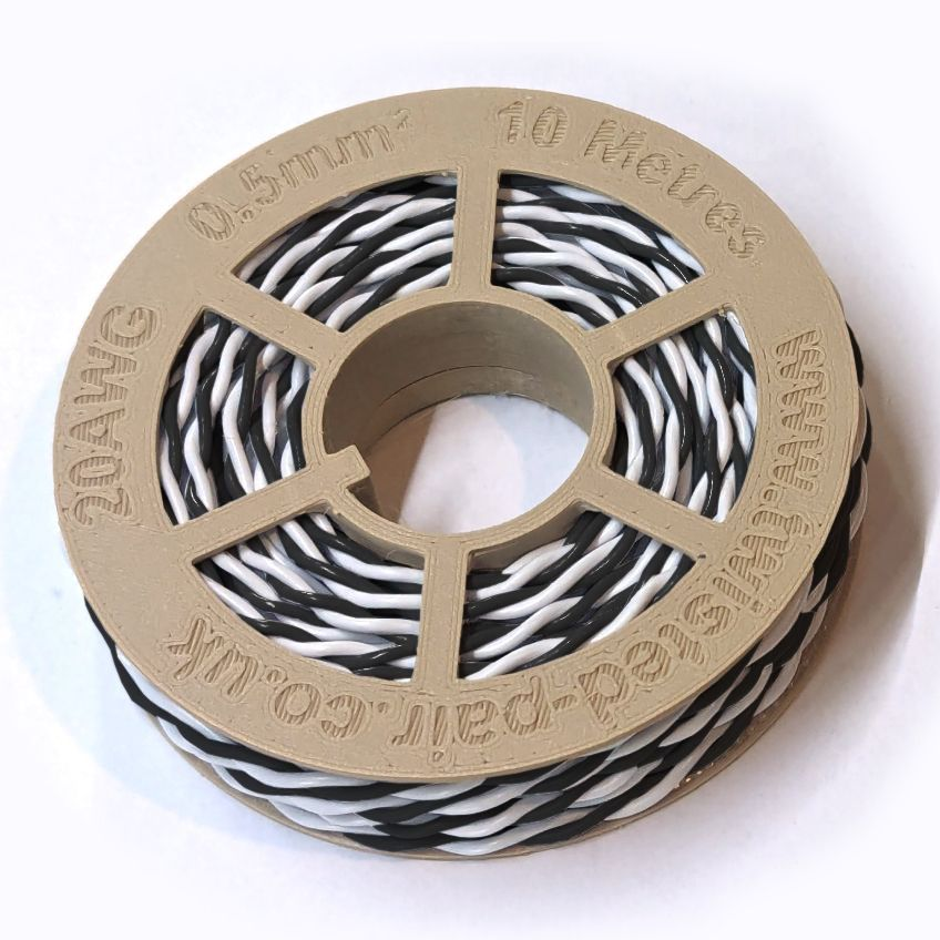 Black & White Twisted Wire Cable - 20 AWG / 0.5mm²