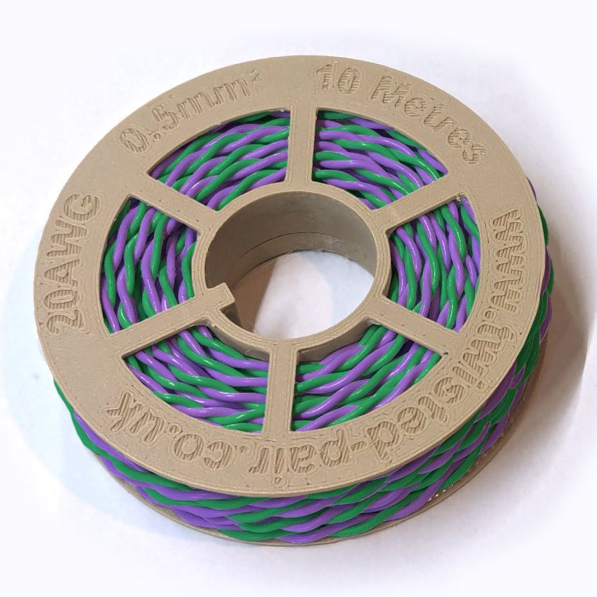 Green & Purple Twisted Wire Cable - 20 AWG / 0.5mm²