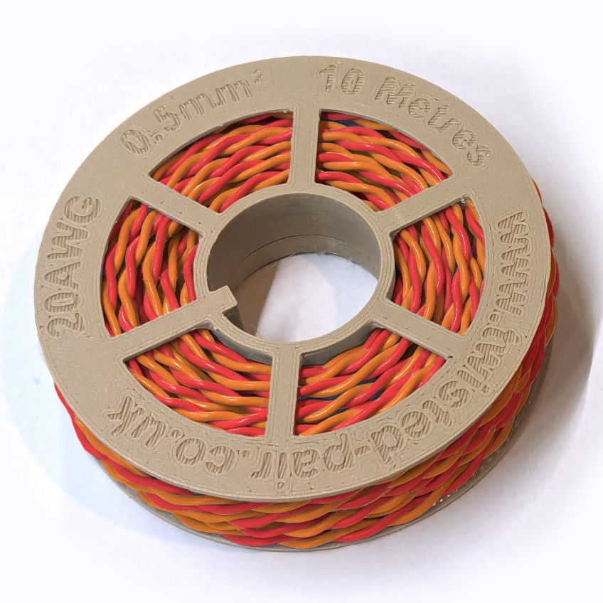 Red & Orange Twisted Wire Cable - 20 AWG / 0.5mm²