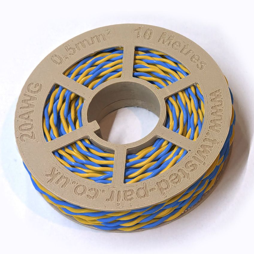 Blue & Yellow Twisted Wire Cable - 20 AWG / 0.5mm²