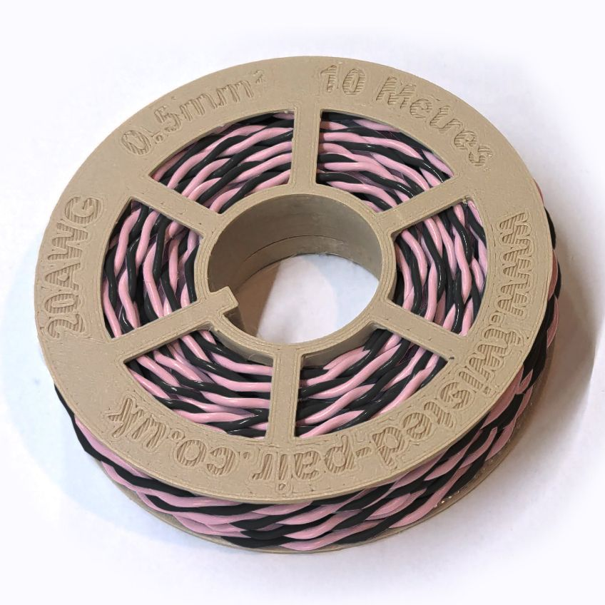 Black & Pink Twisted Wire Cable - 20 AWG / 0.5mm²