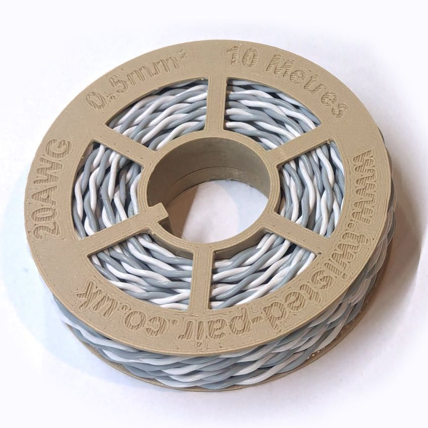 White & Grey Twisted Wire Cable - 20 AWG / 0.5mm²