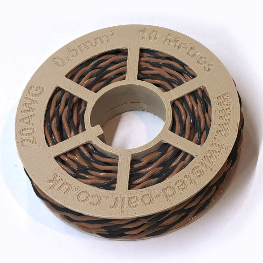 Black & Brown Twisted Wire Cable - 20 AWG / 0.5mm²