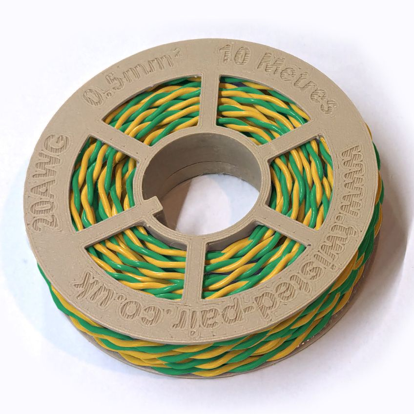 Green & Yellow Twisted Wire Cable - 20 AWG / 0.5mm²