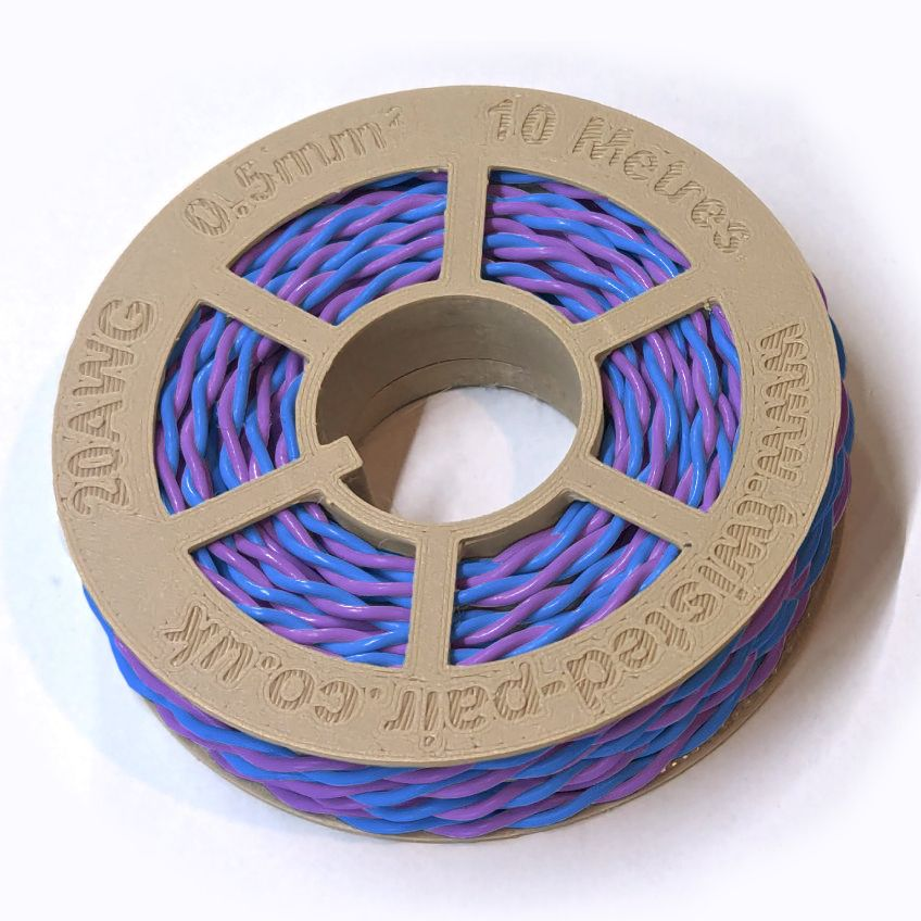 Blue & Purple Twisted Wire Cable - 20 AWG / 0.5mm²