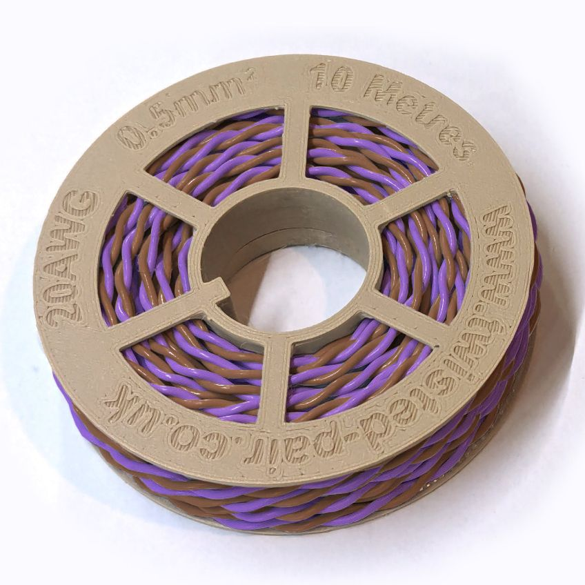 Purple & Brown Twisted Wire Cable - 20 AWG / 0.5mm²