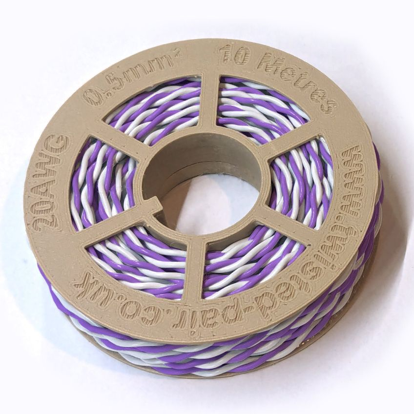 Purple & White Twisted Wire Cable - 20 AWG / 0.5mm²