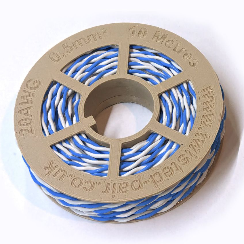 Blue & White Twisted Wire Cable - 20 AWG / 0.5mm²