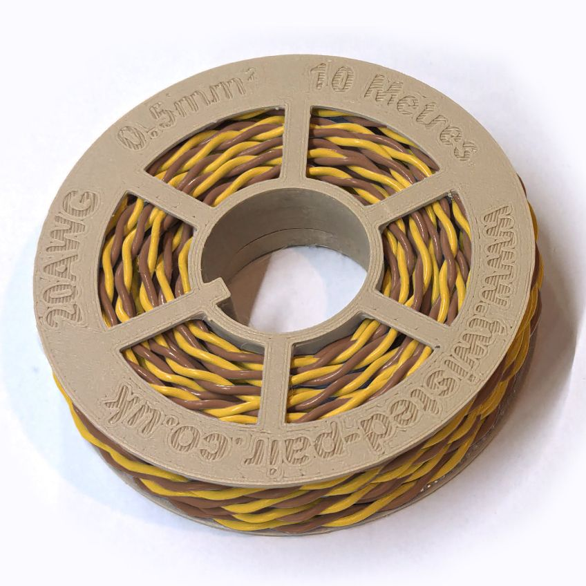 Yellow & Brown Twisted Wire Cable - 20 AWG / 0.5mm²
