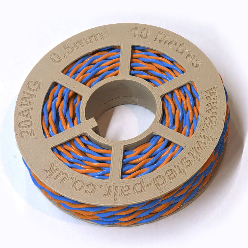 Blue & Orange Twisted Wire Cable - 20 AWG / 0.5mm²