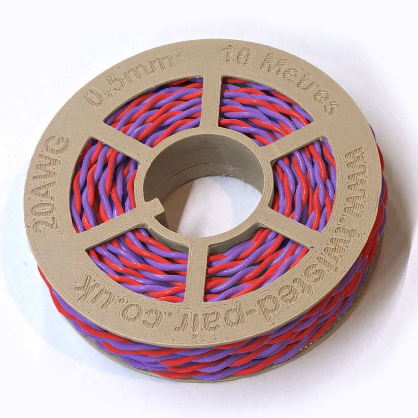 Red & Purple Twisted Wire Cable - 20 AWG / 0.5mm²