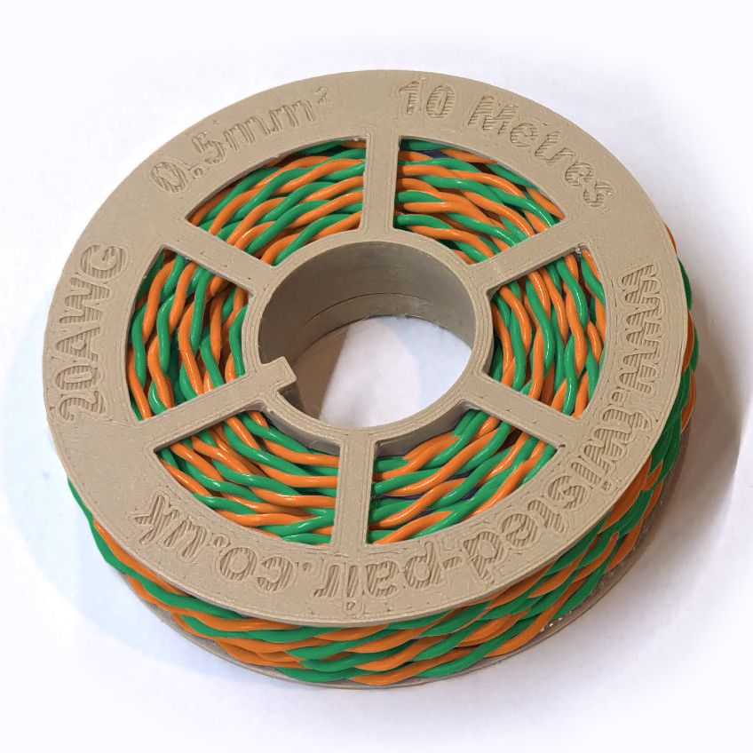Green & Orange Twisted Wire Cable - 20 AWG / 0.5mm²