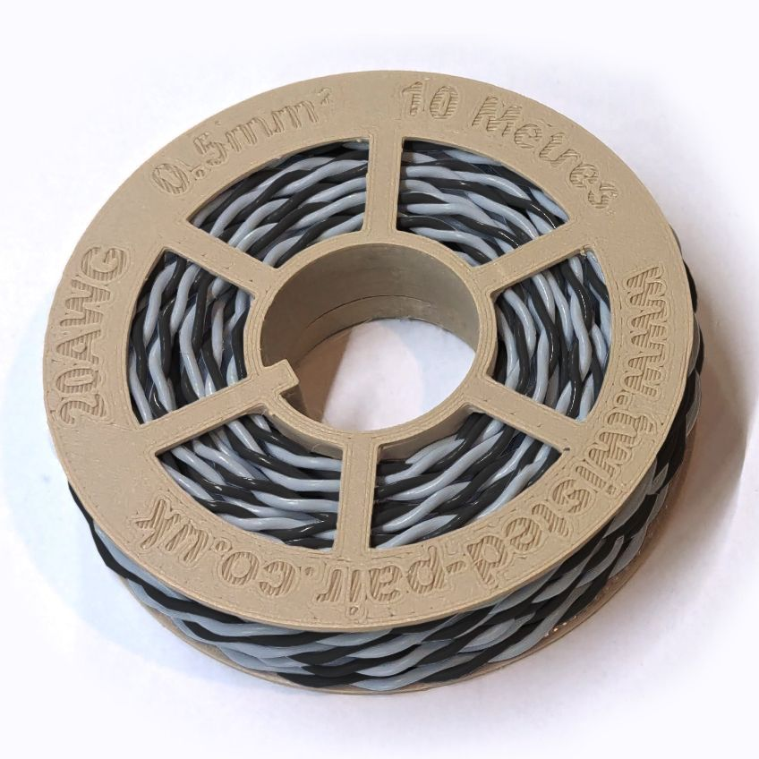 Black & Grey Twisted Wire Cable - 20 AWG / 0.5mm²