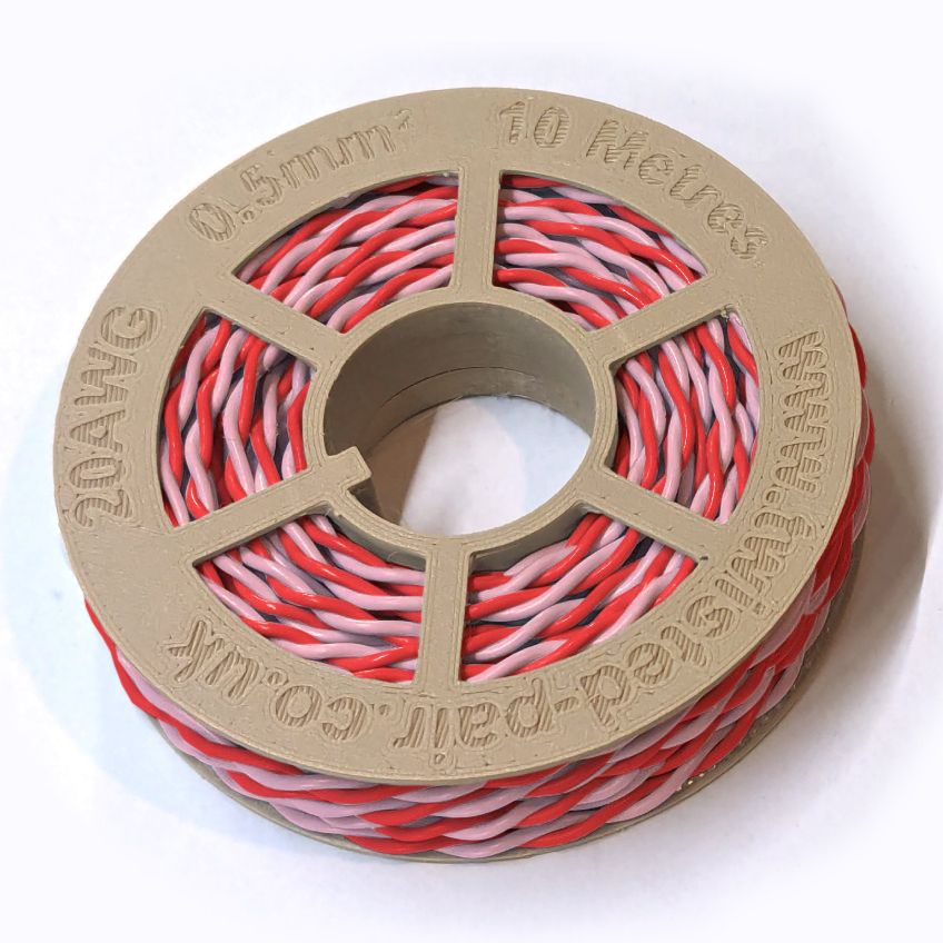 Red & Pink Twisted Wire Cable - 20 AWG / 0.5mm²