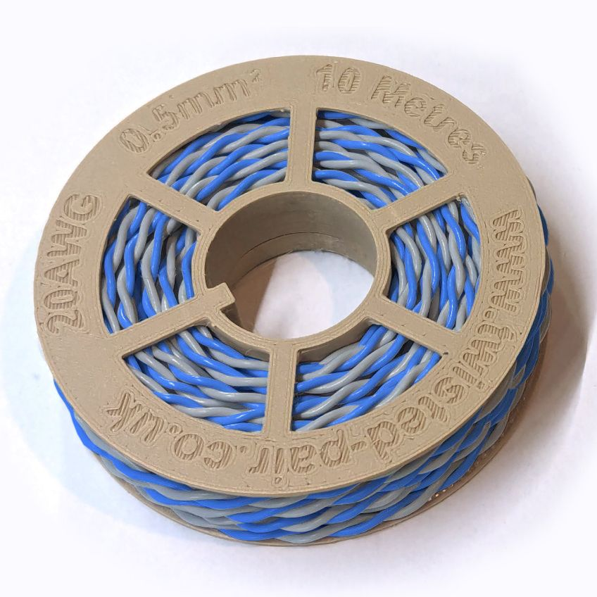 Blue & Grey Twisted Wire Cable - 20 AWG / 0.5mm²