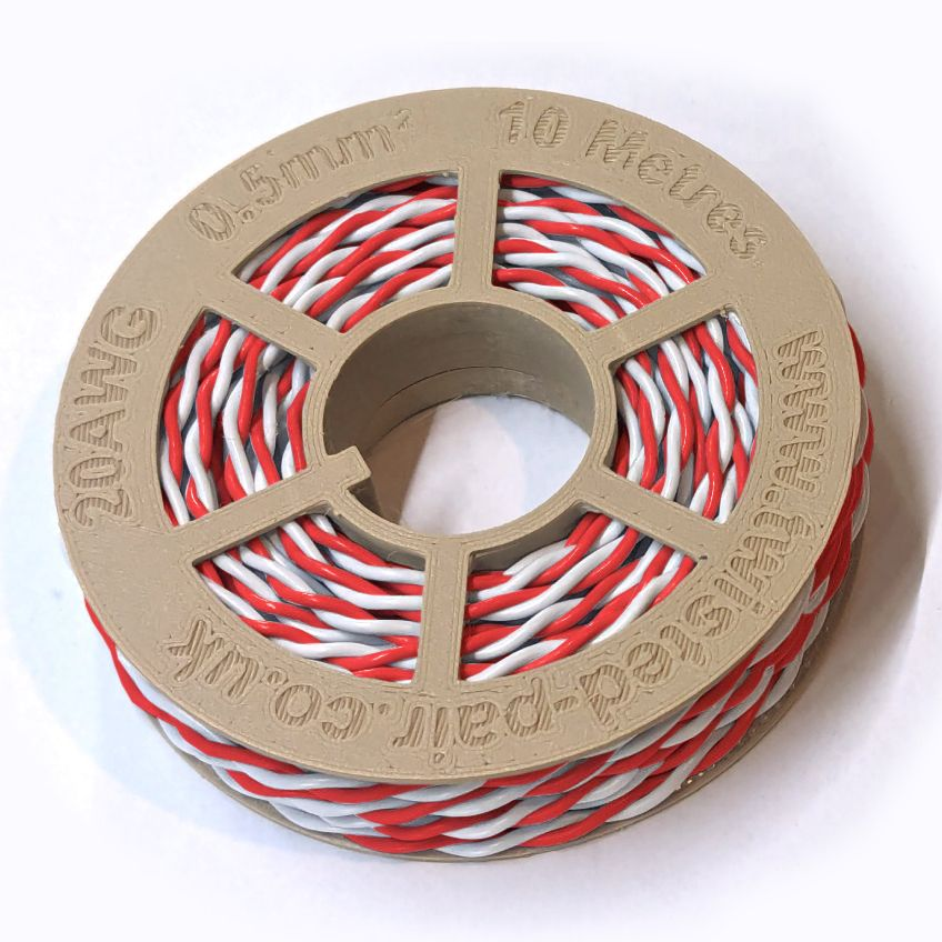 Red & White Twisted Wire Cable - 20 AWG / 0.5mm²