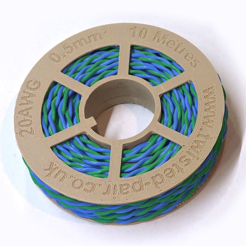 Green & Blue Twisted Wire Cable - 20 AWG / 0.5mm²