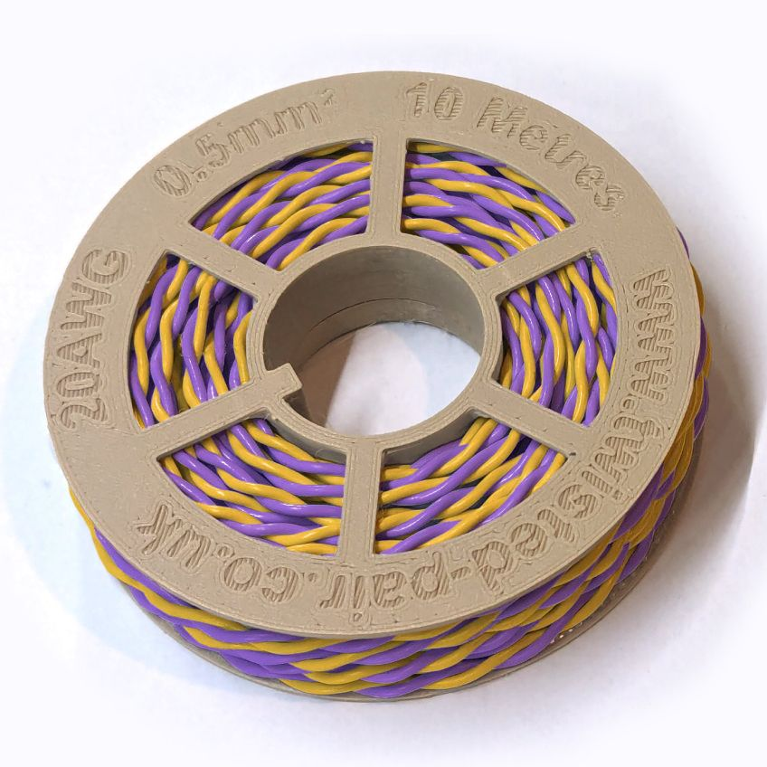 Yellow & Purple Twisted Wire Cable - 20 AWG / 0.5mm²