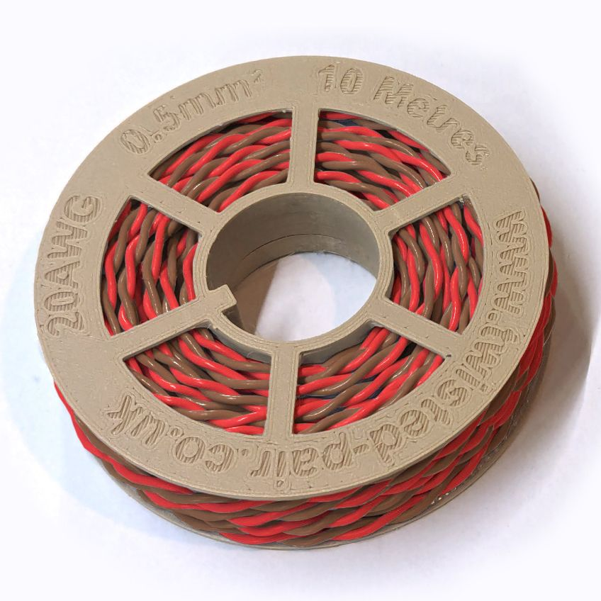 Red & Brown Twisted Wire Cable - 20 AWG / 0.5mm²