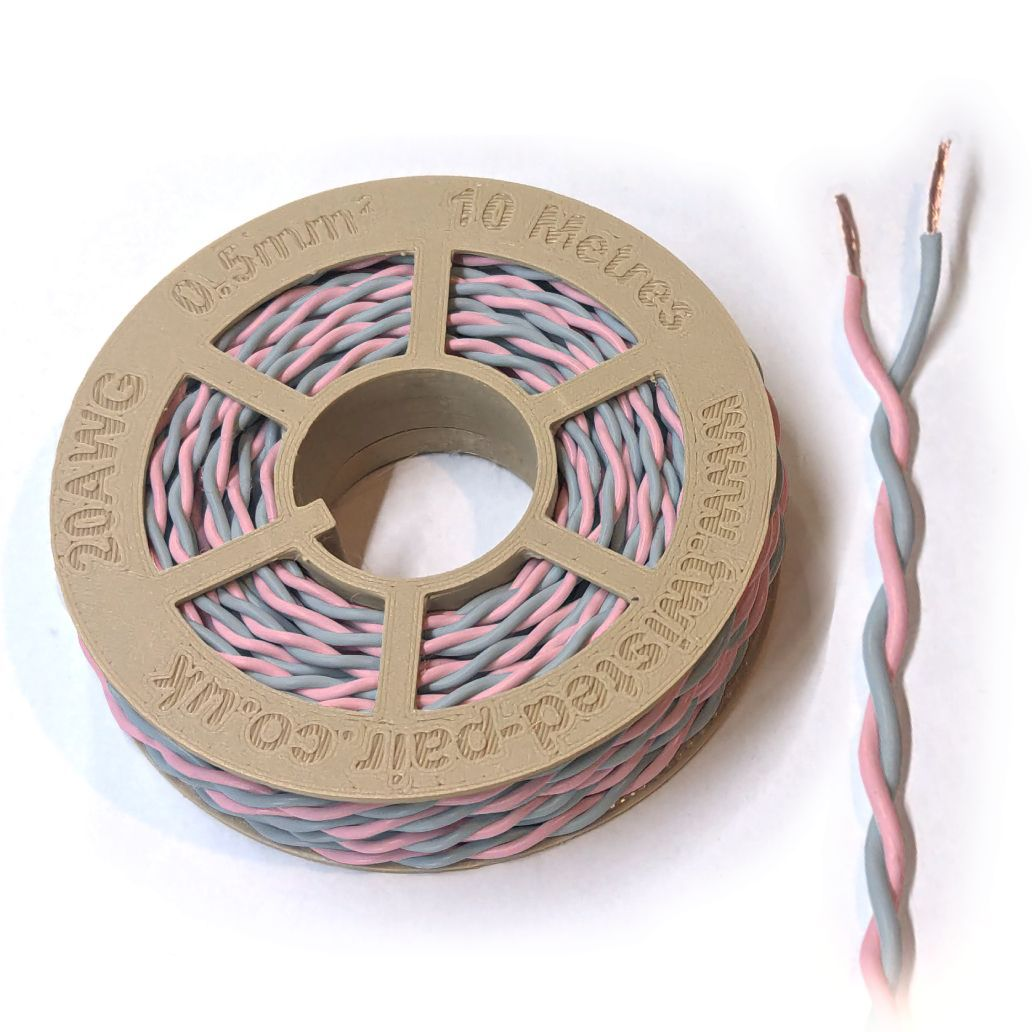 Pink & Grey Twisted Wire Cable – Twisted Pair UK