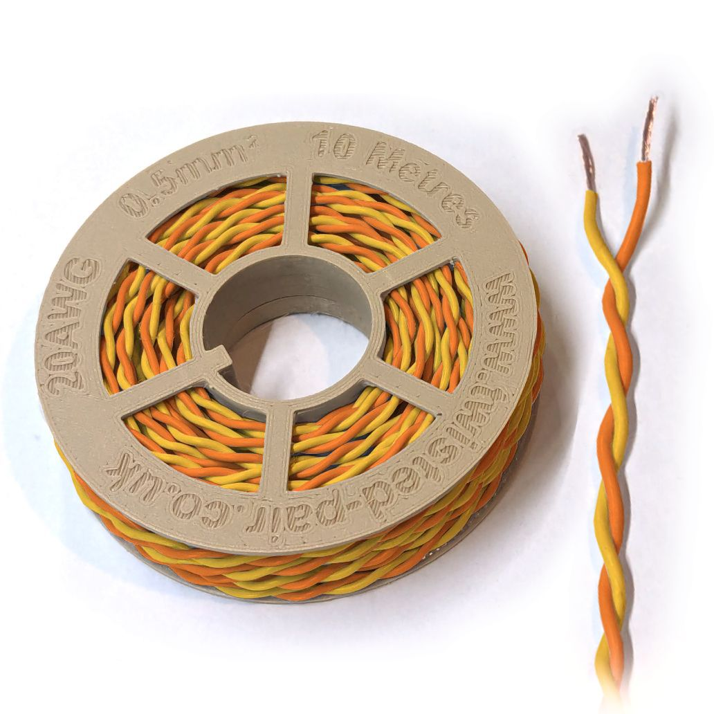 Yellow & Orange Twisted Wire Cable - 20 AWG / 0.5mm²