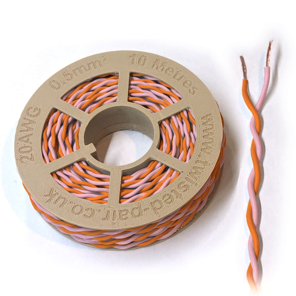 Orange & Pink Twisted Wire Cable - 20 AWG / 0.5mm²