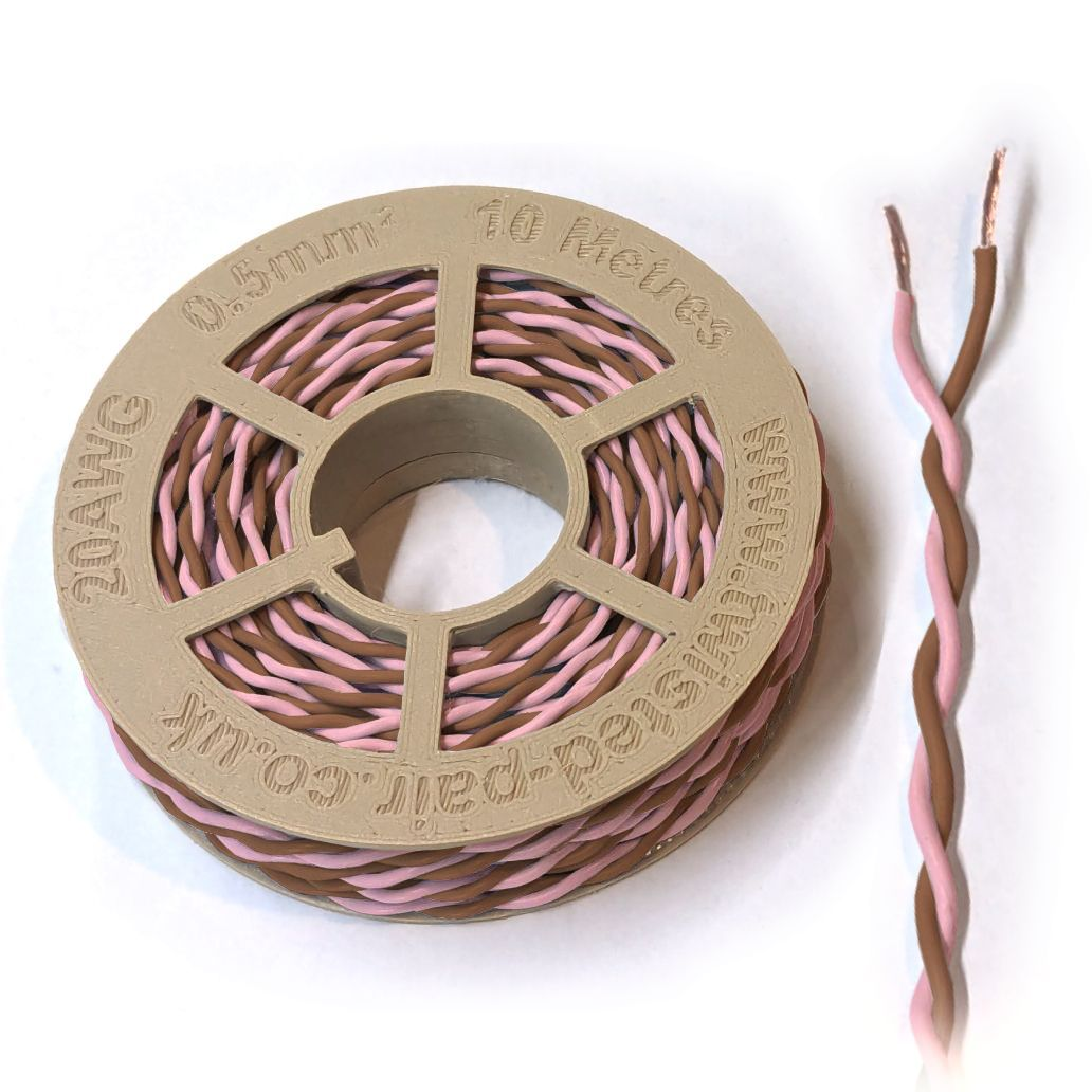 Pink & Brown Twisted Wire Cable - 20 AWG / 0.5mm²