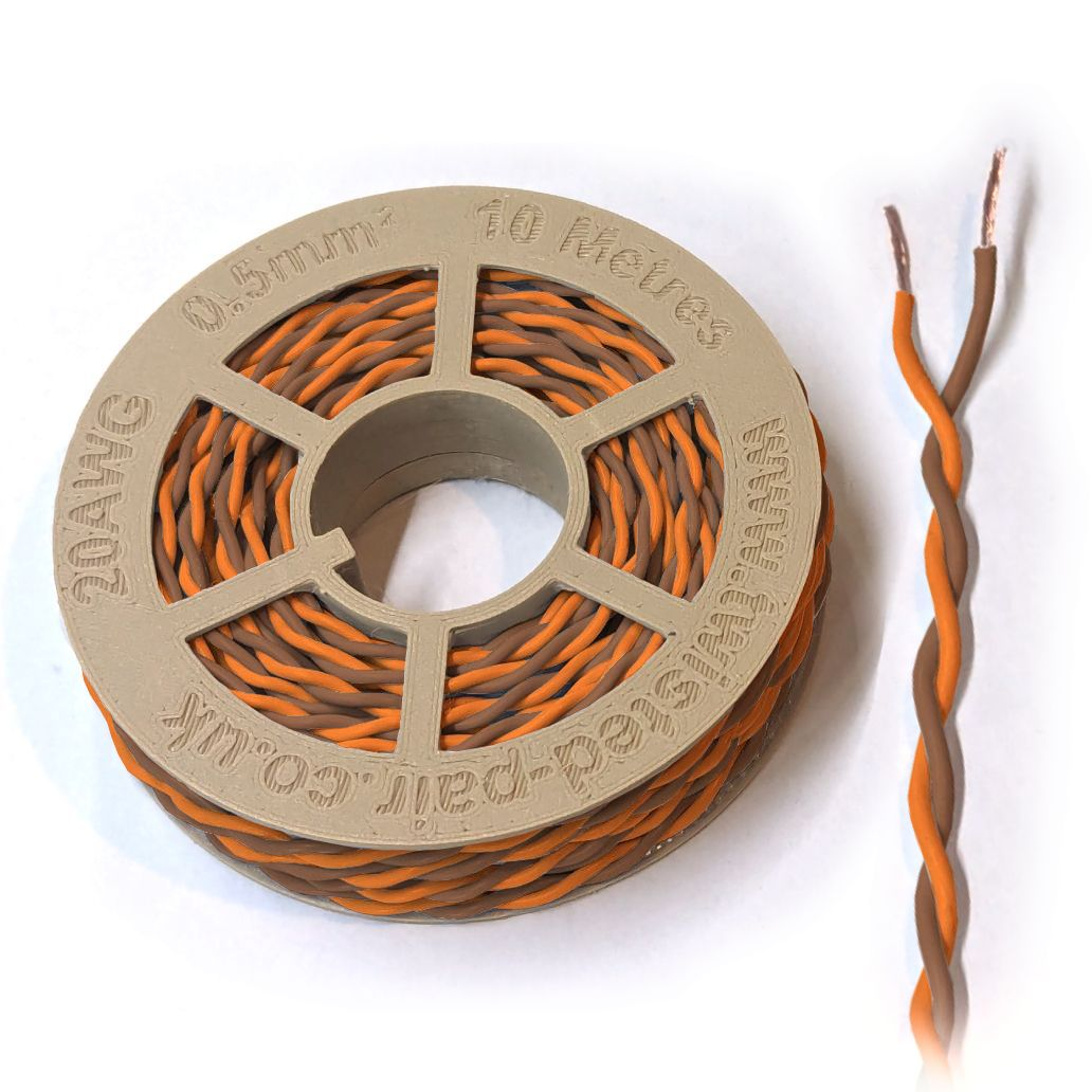 Orange & Brown Twisted Wire Cable - 20 AWG / 0.5mm²
