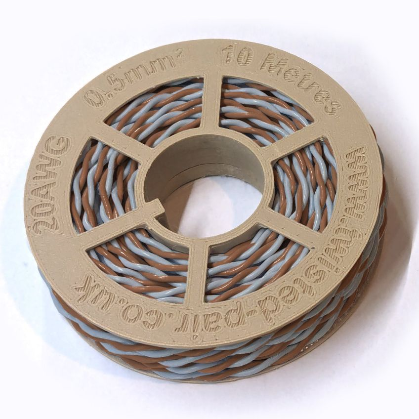 Grey & Brown Twisted Wire Cable - 20 AWG / 0.5mm²