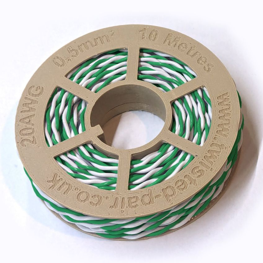 Green & White Twisted Wire Cable - 20 AWG / 0.5mm²