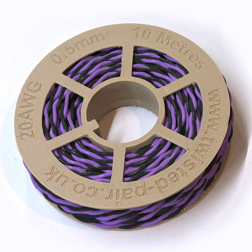 Purple & Black Twisted Wire Cable - 20 AWG / 0.5mm²