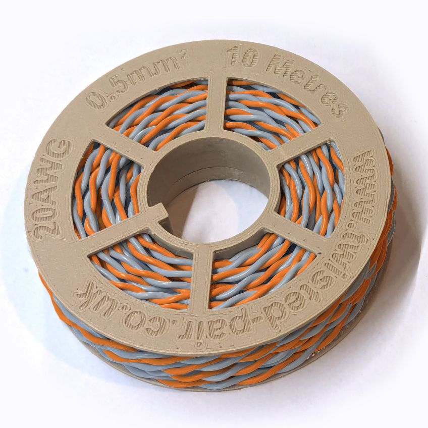 Orange & Grey Twisted Wire Cable - 20 AWG / 0.5mm²