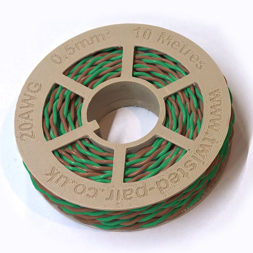 Green & Brown Twisted Wire Cable - 20 AWG / 0.5mm²