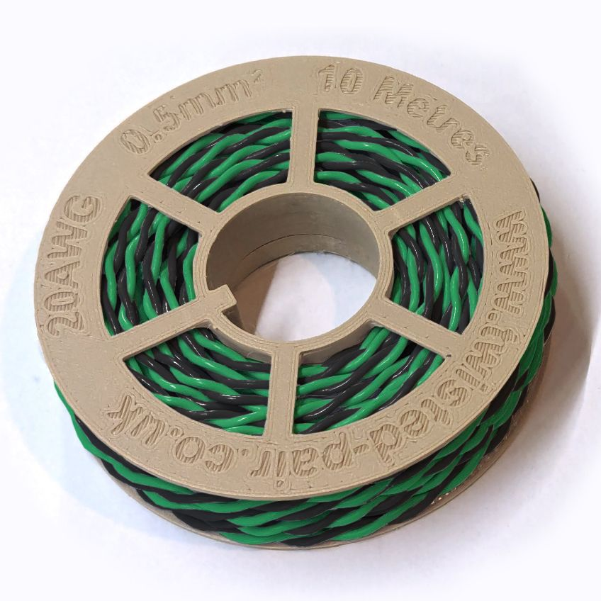 Green & Black Twisted Wire Cable - 20 AWG / 0.5mm²