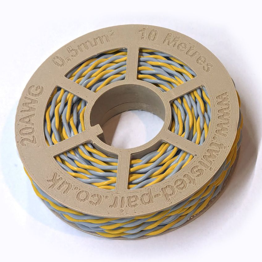 Yellow & Grey Twisted Wire Cable - 20 AWG / 0.5mm²